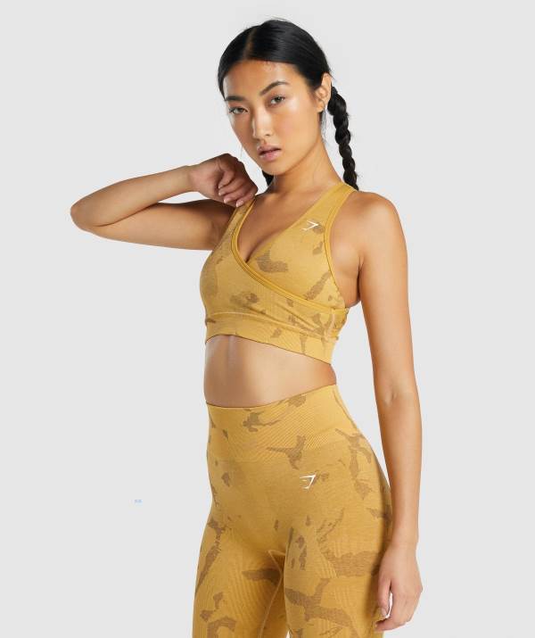 Damske Športové Podprsenky Gymshark Adapt Camo Seamless Žlté | EY1952876